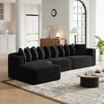 thumbnail image 5 of Modular Sectional Cloud Couch – Chenille Curved 3 Seat Sofa with Chaise, 10 Pillows, No Assembly Required, Modern L-Shaped Living Room Sofa, 5 of 10