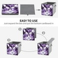 thumbnail image 7 of Collapsible Oxford Fabric Storage Cubes with Handles, Large Mid Foldable Oxford Cloth Bins Set of 2/6, Closet Organizers for Shelves Clothes Home Kitchen Toy - Purple Flower, 7 of 7