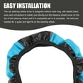 thumbnail image 4 of Car Steering Wheel Cover, 15 Inch Carbon Fiber Leather Full Surround Steering Wheel Protector, Anti-Slip Breathable Elastic Wheel Cover, Universal Car Interior Accessories for Most Vehicles, Blue, 4 of 4