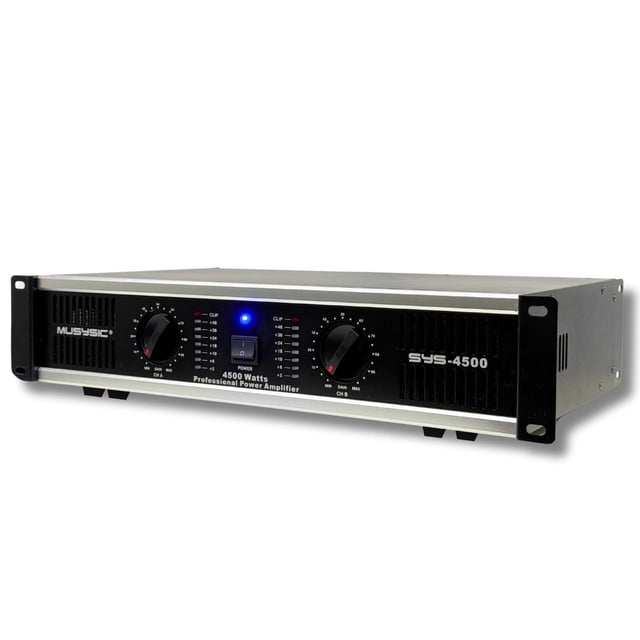 MUSYSIC Amplificador de potencia de 2 canales sin distorsión y sonido claro, amplificadores profesio