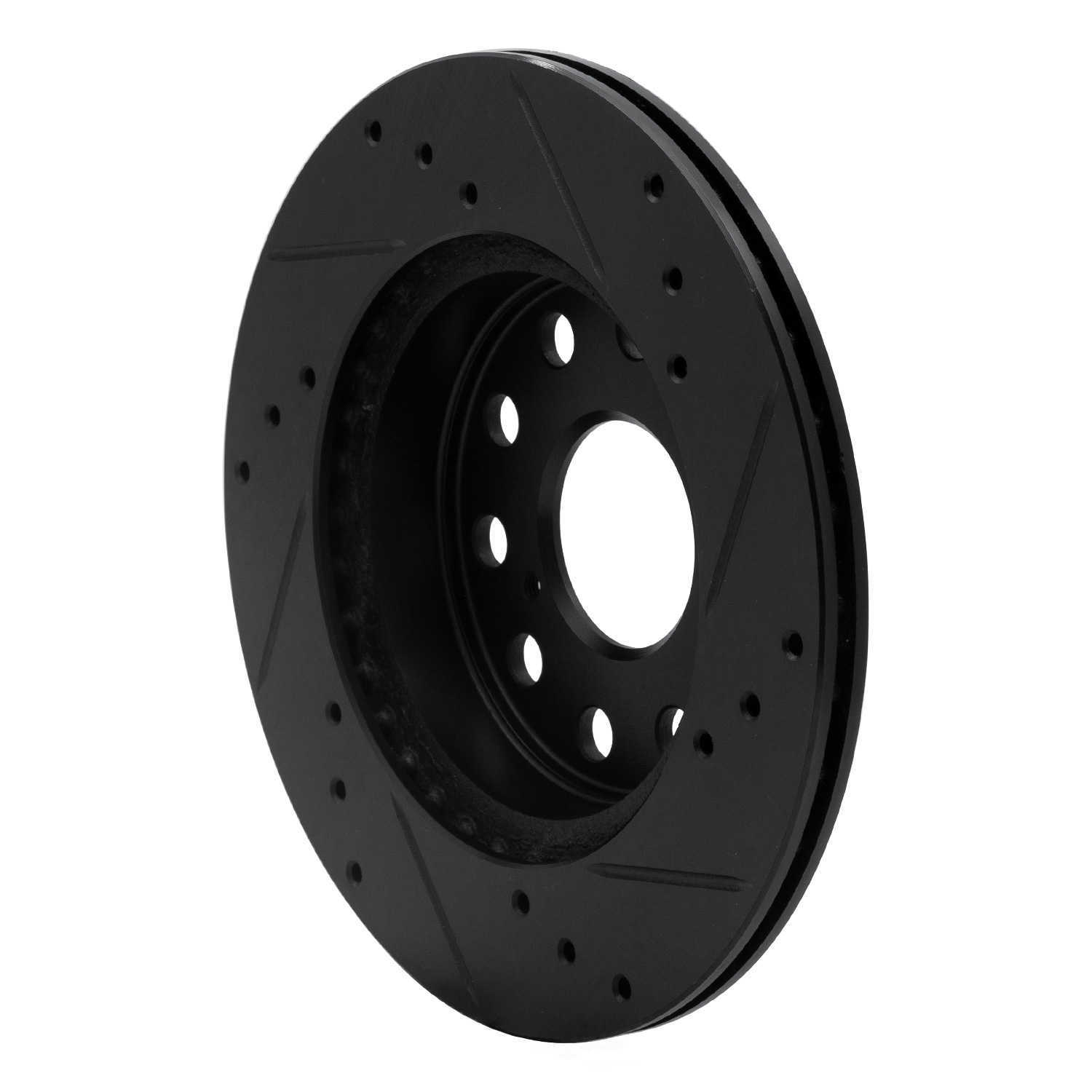 Dynamic Friction Company 633-76048L DFC Brake Rotor - Drilled And Slotted - Black