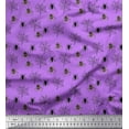 thumbnail image 1 of Soimoi Purple Velvet Fabric Web & Spider Insects Printed Fabric 1 Yard 58 Inch Wide, 1 of 3
