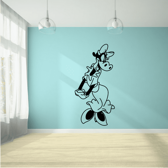 Cute Disney Cartoon Character Clarabelle Minnie Mouse Best Friend Clarabelle Cow Disney Boys/Girls Room Kids Bedroom Wall Home Decal Design Stickers Wall Art Vinyl Decoration Size (15x9 inch)