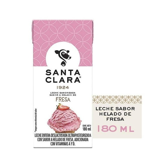 Leche Santa Clara sabor helado de fresa 180 ml