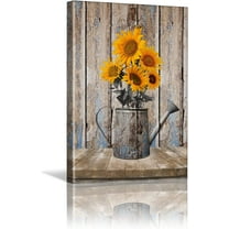 Woodiggie Rustic Sunflower 12” x 16” Framed Art Print