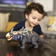 thumbnail image 6 of Best Choice Products 14in Kids RC Interactive Walking Triceratops Dinosaur Animal Toy Figure w/ Lights, Sound, 6 of 7