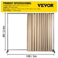 VEVOR Room Divider Kit, 8 ft x 10 ft, 4 Rolling Wheels Curtain Divider