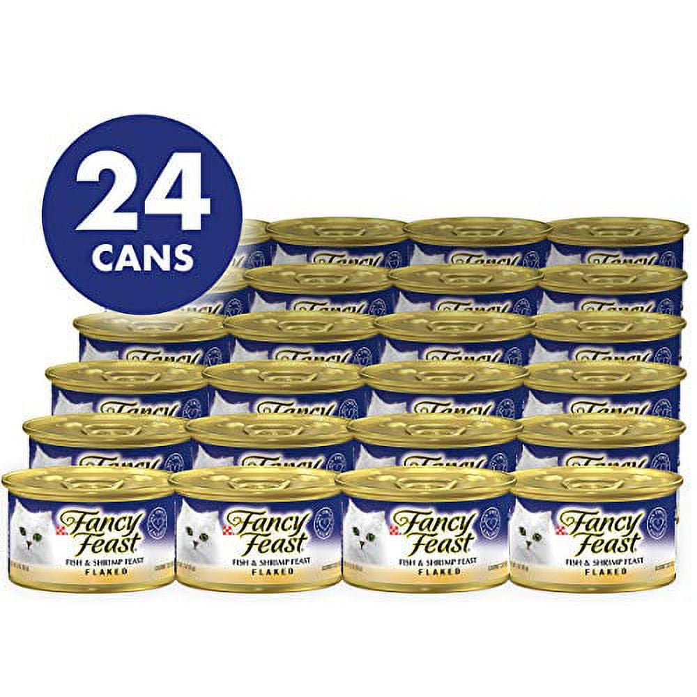 Purina Fancy Feast Wet Cat Food Flaked Fish Shrimp Feast 24