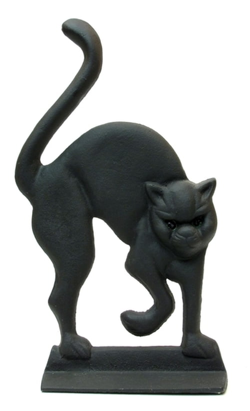 Cast Iron Black Cat Door Stop