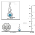 thumbnail image 2 of Dazzlingrock Collection 3mm Round Blue Topaz & White Diamond Infinity Swirl Screwback Dangling Drop Earrings for Women (0.18 ctw, Color I-J, Clarity I2-I3) in 10K White Gold, 2 of 3