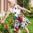 thumbnail image 6 of SGFCWSX Girls Summer Dresses 4th of July American Flag Patriotic Ruffle Sleeve Casual Tiered A-Line Kids Dress Multicolor Size 11-12 Years, 6 of 8