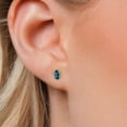 thumbnail image 3 of Gem Stone King 14K White Gold London Blue Topaz Double Notch Stud Earrings for Women Men | 0.60 Cttw | Gemstone Birthstone | Marquise 6X3MM, 3 of 6