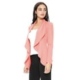 thumbnail image 2 of Women's Elegant Solid Stretch Open Front Long Sleeve Blazer Jacket, 2 of 5