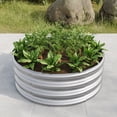 thumbnail image 3 of Zateety 32.08*11.4" Tall Round Raised Garedn Bed, Metal Raised Beds for Vegetables, Outdoor Garden Raised Planter Box, Backyard Patio Planter Raised Beds for Flowers, Herbs, Fruits Silver, 3 of 10
