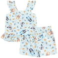 thumbnail image 1 of Set de ropa Bluey Bingo Muffin, camiseta sin mangas y pantalones cortos para niñas, 1 of 6