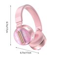 thumbnail image 3 of Promo,Ireless Headphones Bluetooth Earphone HIFI Stereo Headset Mode Gaming Earbuds Over The Ear Headphone,Vsgery,Pink, 3 of 5