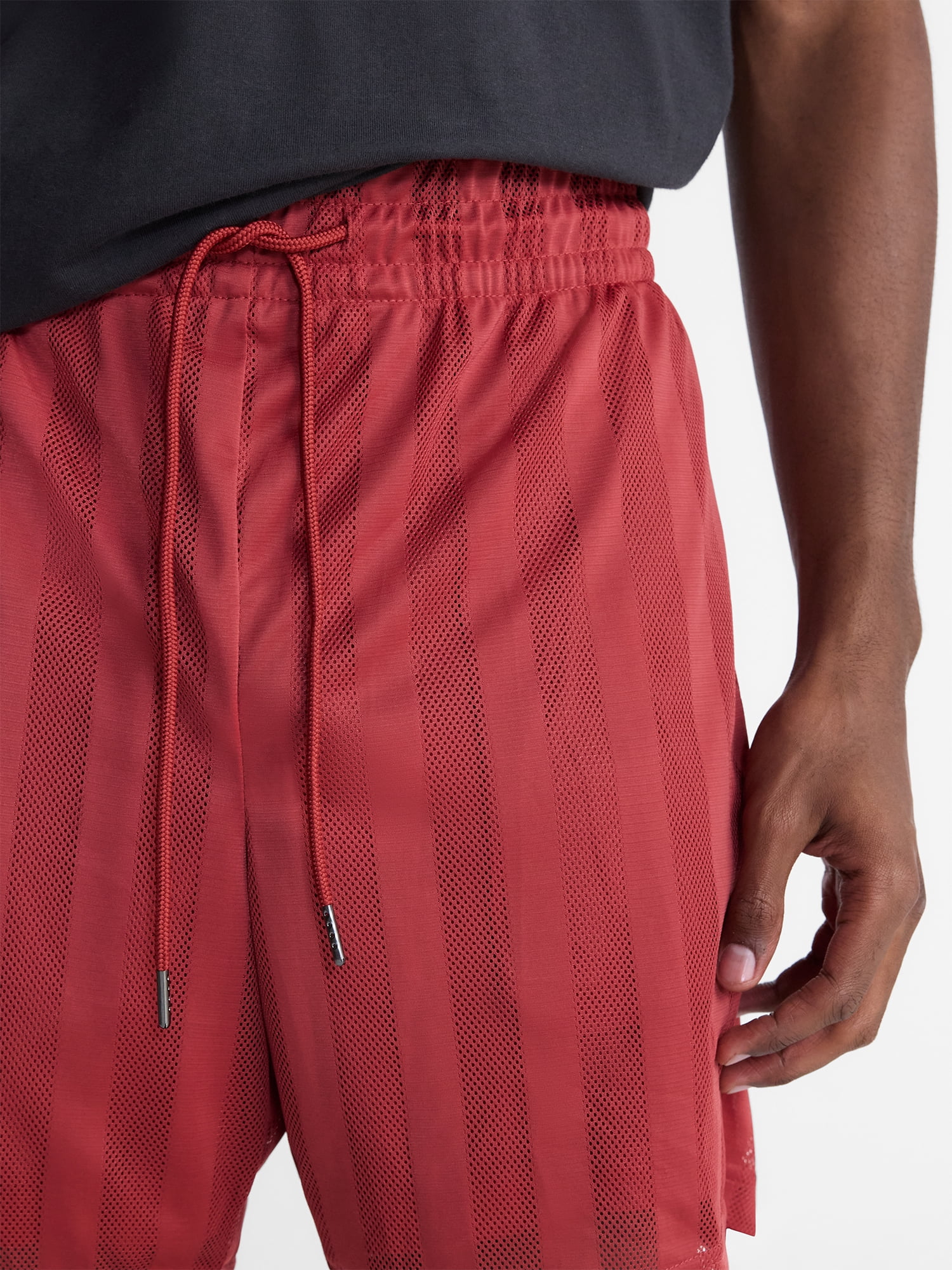 No Boundaries Men's & Big Men's Striped Mesh Shorts, 6.5" Inseam, Sizes XS-5XL