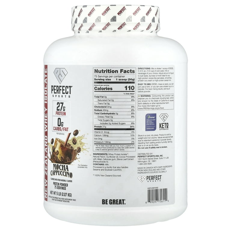 PERFECT Sports Diesel®, New Zealand Whey Isolate, Mocha Cappuccino