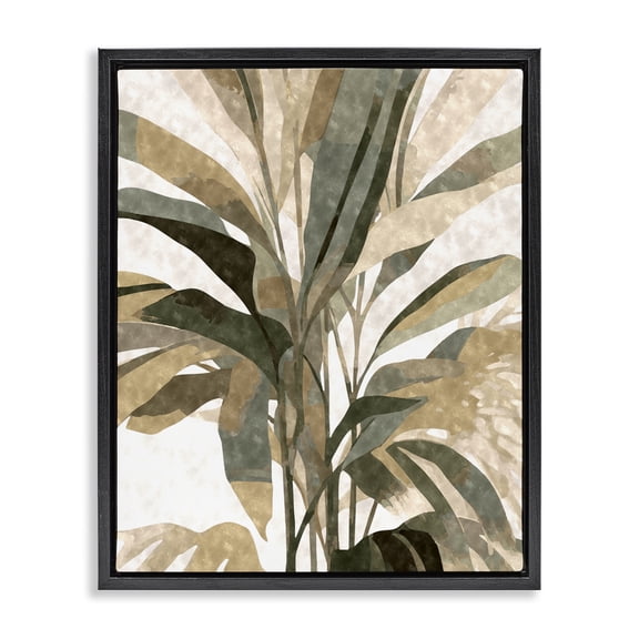Stupell Industries Eclectic Boho Palm Plant Black Floating Frame Canvas Art, 17 x 21, by Ziwei Li