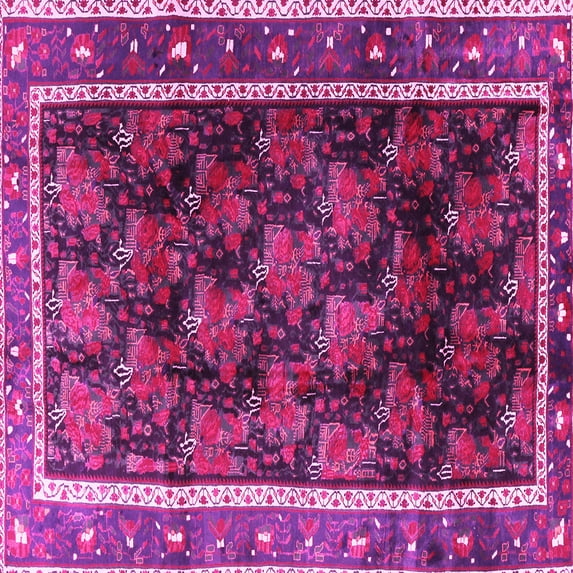Ahgly Company Indoor Square Persian Pink Traditional Area Rugs, 7' Square