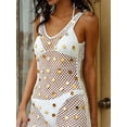 Openwork Sequin VNeck Sheer Beach CoverUp