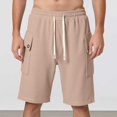 thumbnail image 2 of JTieacloth Comfort Cargo Shorts Men's Summer Fashion Solid Color Buckle Cargo Shorts Loose Sports Quarter Pants,Yellow, 2 of 6
