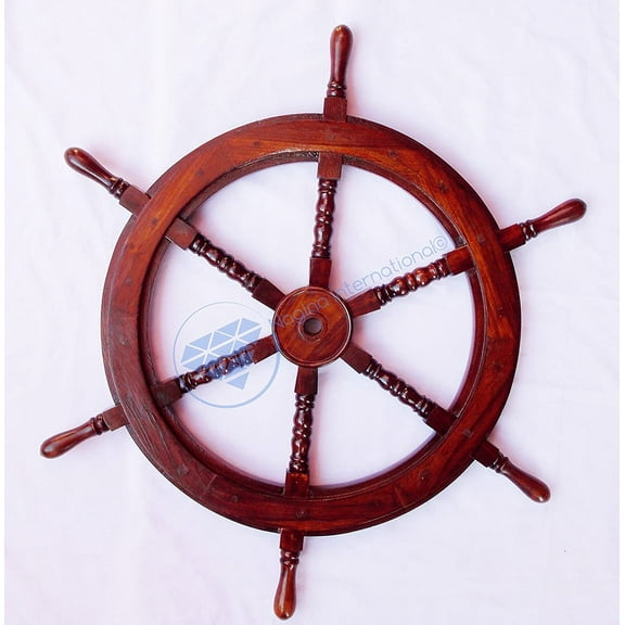 Nagina International 30" Nautical Ship Wheel with Wooden Hub- - Pirate Home Decor