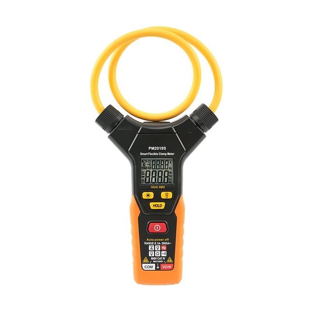 Riwesomey Pinza amperimétrica inteligente PM2019S 3000A CA/CC 6000 cuentas valores eficaces verdaderos NCV multímetro Digital para medir la resistencia Medidores de medidas dimensionales Riwesomey TO002683-00