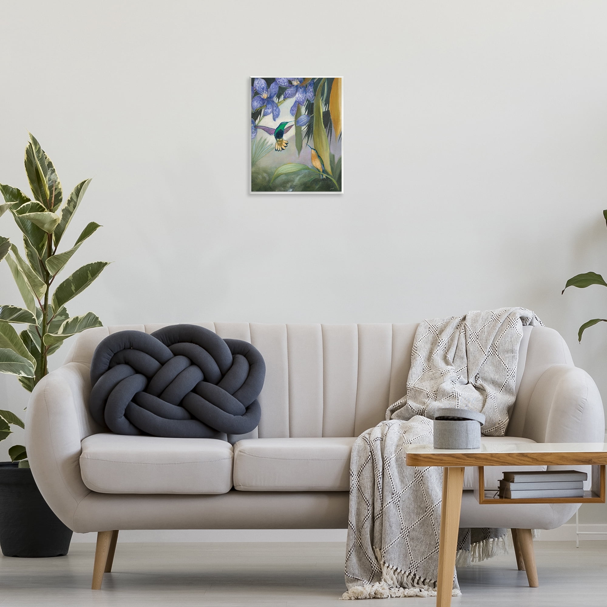 Stupell Industries Hummingbirds in Nature Landscape Painting Unframed Art Print Wall Art, 11 x 14