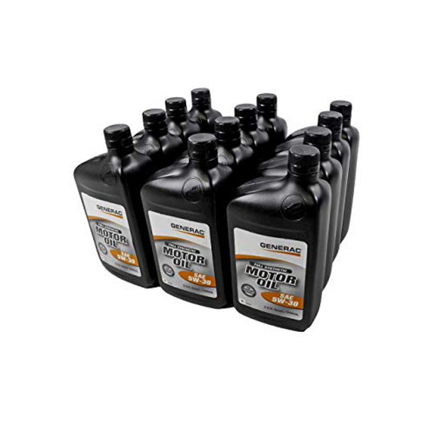 Generac Full Synthetic Motor Oil 5W30 SN Quart Bottle Part 0J5140 (qt) 12Pack