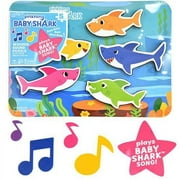 (2-3 business days delivery) Baby Shark Wood Tray Puzzle W/ Sound