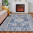 thumbnail image 5 of GlowSol 5'x8' Modern Area Rug Washable Vintage Distressed Persian Area Rugs Traditional Boho Chic Carpet Farmhouse Coffee Table Dining Table Rug, Navy Blue/Gray, 5 of 6