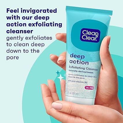 Clean & Clear Deep Action Exfoliating Facial Scrub 7 oz (Pack of 3