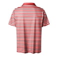 thumbnail image 5 of Striped Polo Shirts for Men Short Sleeve Collar Summer, Men's POLO Shirt Pinstripe, Red xl, 5 of 5