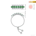 thumbnail image 4 of ANGARA Natural Three Row Bezel-Set Emerald and Diamond Tennis Bolo Ring in 14K White Gold for Women (Size-1.8mm) | May Birthstone, Birthday, Anniversary, Jewelry Gift for Women | Natural Emerald Ring, 4 of 9