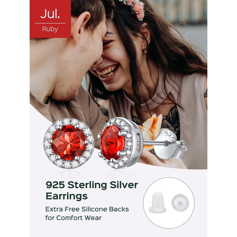 ChicSilver July Birthstone Earrings, 925 Sterling Silver photo 5