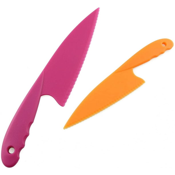 Torubia 3 Colors Plastic Knife Set 3 Sizes Nylon Knife Safety Cooking Chef Knives For Fruit Lettuce Vegetable Salad Bread (Random Color) Other 3pcs