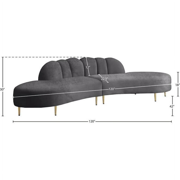 Meridian Furniture Divine Velvet 2pc. Sectional Meridian Furniture Divine Velvet 2pc. Sectional