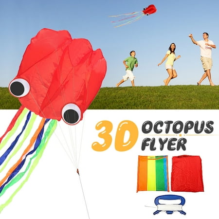 3D Smart Novelty Large Octopus Long Tail Beach Kites-Perfect Toy for Kids and Adults Outdoor Game Kids Outdoor (Best Beach Toys For Adults)