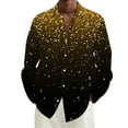 thumbnail image 2 of Telankuip Men's Mardi Gras Muscle Fit Dress Shirts Wrinkle-Free Long Sleeve Casual Button down Festival Sparkling Print Shirt Tops 2026 Fashion Carnival Holiday Party Outfits 11-Black 3XL, 2 of 5