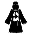 thumbnail image 4 of REDARER Kids Halloween Ghost Hooded Dress with Ghost Print Chain Decor Jagged Hem Long Bell Sleeve for Trick or Treat Cosplay Party School DressâUp Outfit,7-8 Years, 4 of 4