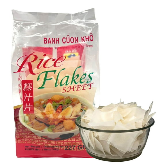 Fusion Select 2 Packs Sheet Rice Flakes - Thin, Flat, Wide Dried Rice Sheets For Pad See Ew Noodles, Pho Noodles, Pad Thai, Stir Fry, Soup Dishes - Contains Rice Flour & Water