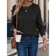 thumbnail image 4 of Camisas de Larga para Mujer, Tops de Moda de Otoño, Suéteres Elegantes de Cuello Redondo, Túnicas, Ropa de Invierno, Conjuntos Casuales Negro S, 4 of 8