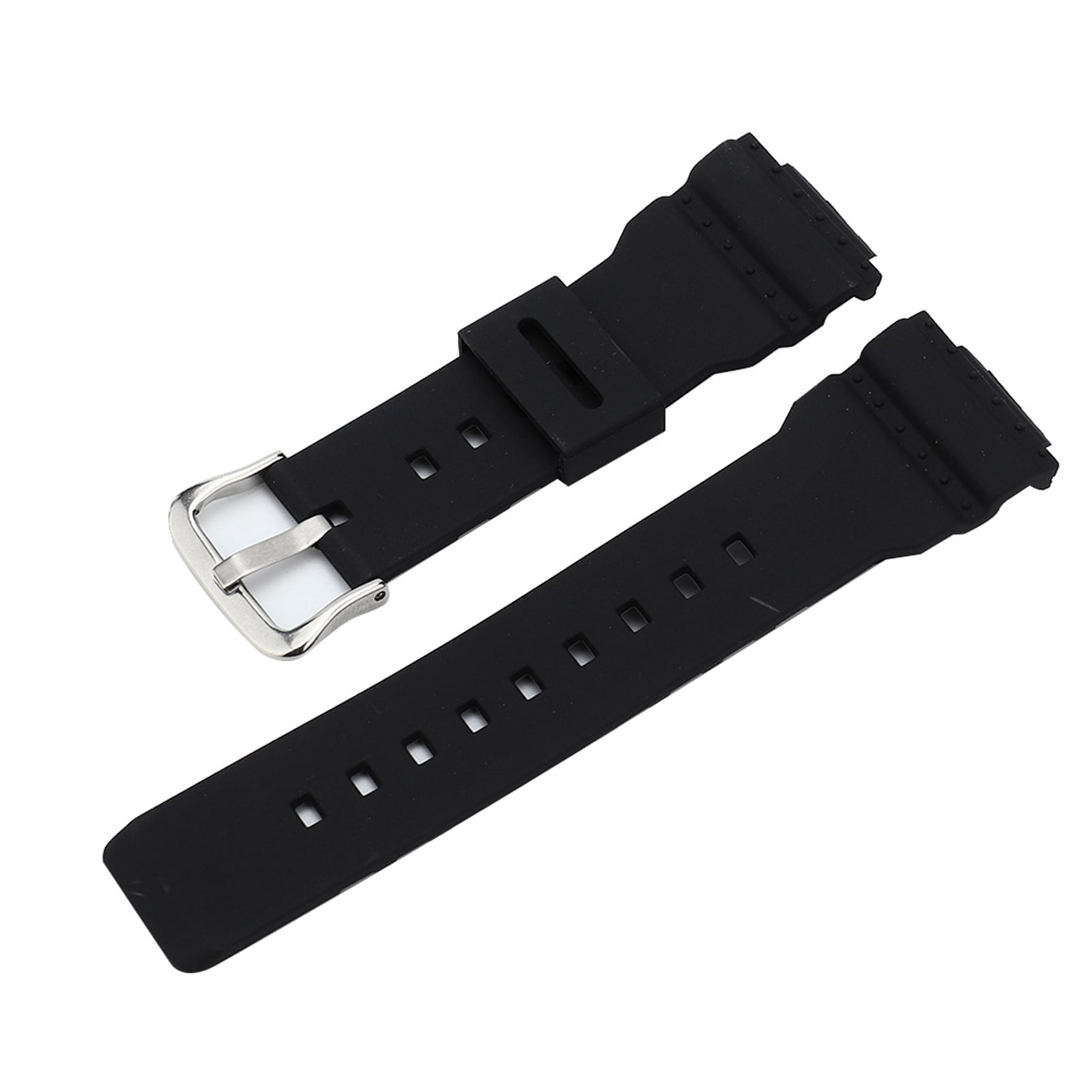 Riousery Premium PU Leather Replacement Watch Strap Band For Men And Women Water Resistant Daily Wear Sport Band With Buckle Size 10 inches / 25.4 cm Classic Low-Key Elegance In Solid Black Color