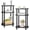 2 Pack-black, variant on Narrow Side Table, Small End Table with 3-Tier Open Shelf, Slim Bedside Table Nightstand for Small Spaces, Bedroom, Living Room (White)