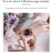 Smart Watch for Women 1.01 Inch Touch Screen Fitness Tracker Watch IP67 Waterproof Smartwatch with Incoming Call and Stopwatch, Step Counter Sport Running Watch for Android and iOS,Gold