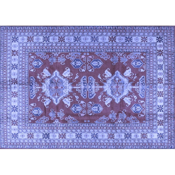 Ahgly Company Machine Washable Indoor Rectangle Geometric Blue Traditional Area Rugs, 2' x 4'