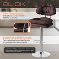 thumbnail image 4 of Set De 2 Bancos Barra Cocina Acolchonados Silla Con Respaldo Altura Regulable Giratorio 360° Diseño Acabado De La Estructura Cromado Color Café blick, 4 of 9
