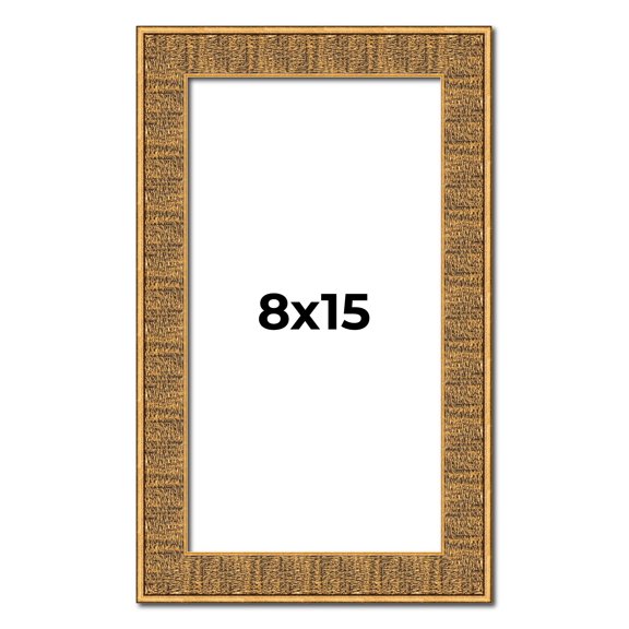 8x15 Frame Black and Gold Distressed Solid Wood Sonoma Picture Frame | 1.625 Inch Moulding Width |