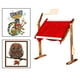 thumbnail image 4 of Mesa de costura y agujas de regazo ajustables de madera natural. Tapiz. marrón, 4 of 9